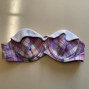 Victorias Secret purple plaid strapless bathing suit top, 34B